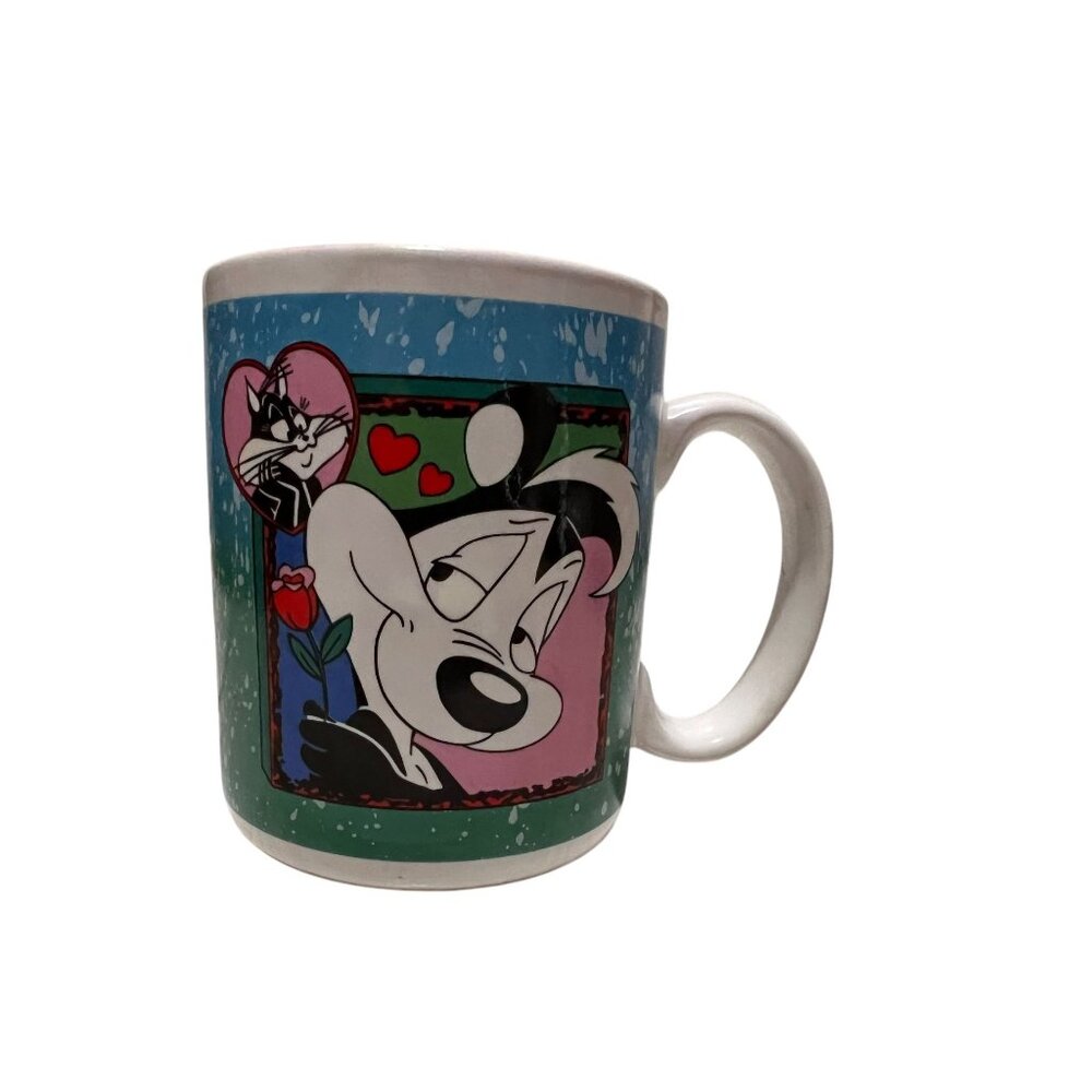 Vintage Six Flags Pepe Le Pew Ceramic Coffee Mug Cup 4"
